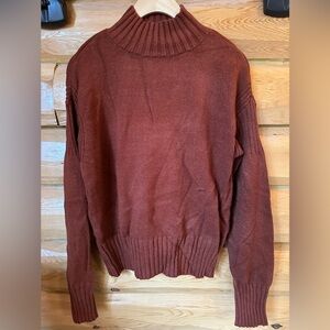 Cyrus Rust Cowl Neck Sweater